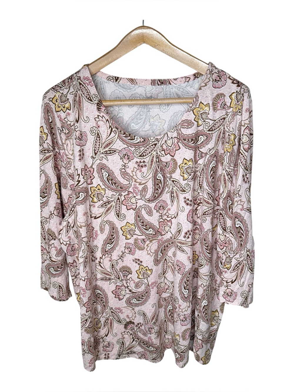 J. Jill Luxe Supima A-line Tunic Size 3X Pink Mauve Paisley Modal Blend